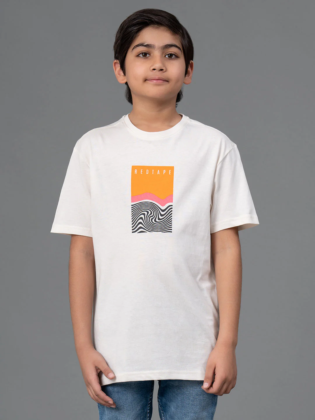 Unisex T-Shirt for Kids- Best in Comfort| Cotton| Off-White Color| Round Neck