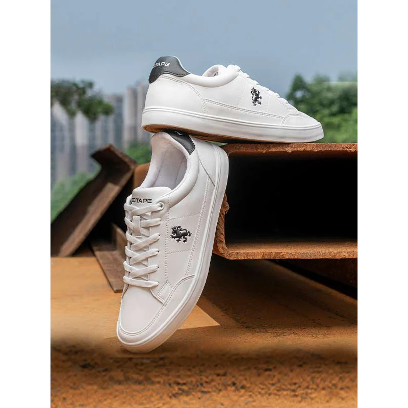White and Black Sneaker Casual Shoes For Men | Soft Cushion Insole, Slip-ResisTance, Dynamic Feet Support, Arch Support & Perfect For Casual Wear
