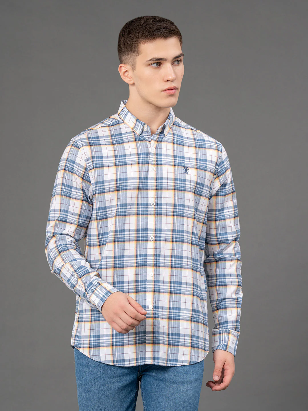 White Checked Shirt for Men