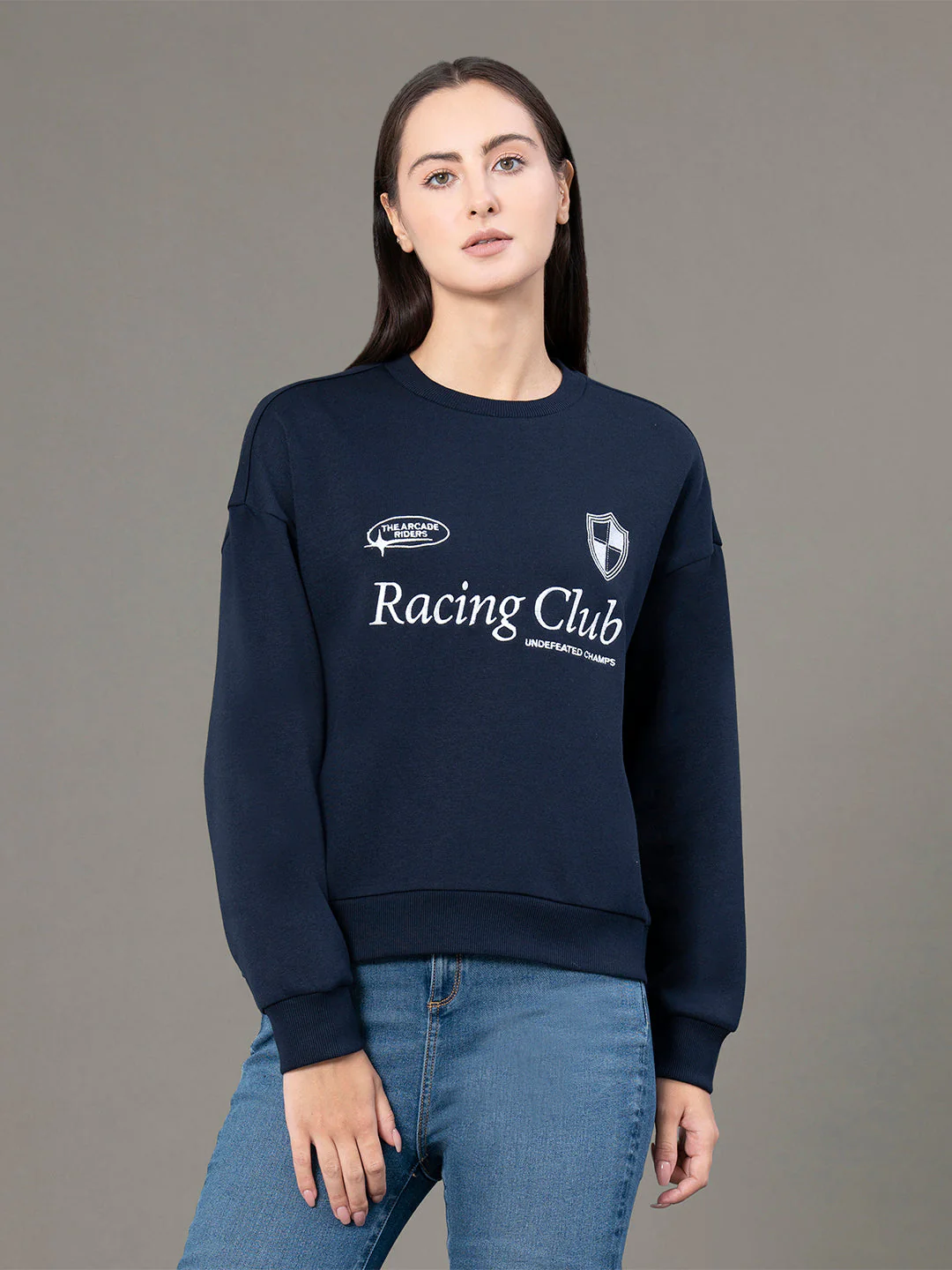 Round Neck Graphic Sweatshirt for Women