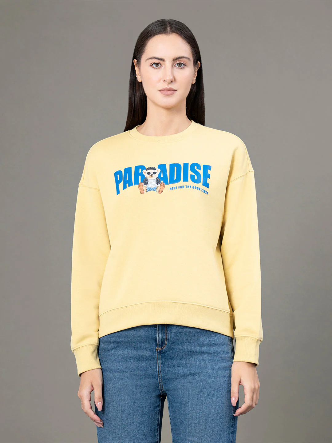 Round Neck Graphic Sweatshirt for Women