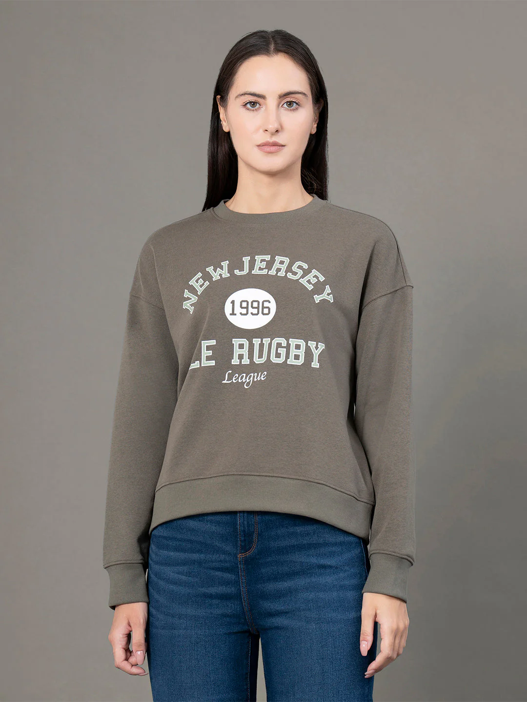Round Neck Graphic Sweatshirt for Women