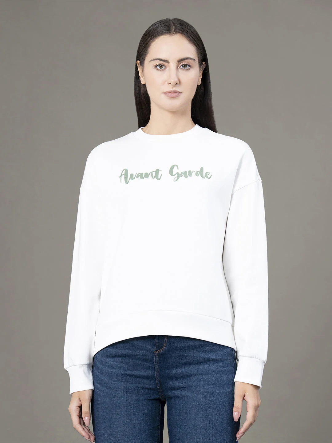 Round Neck Graphic Sweatshirt for Women
