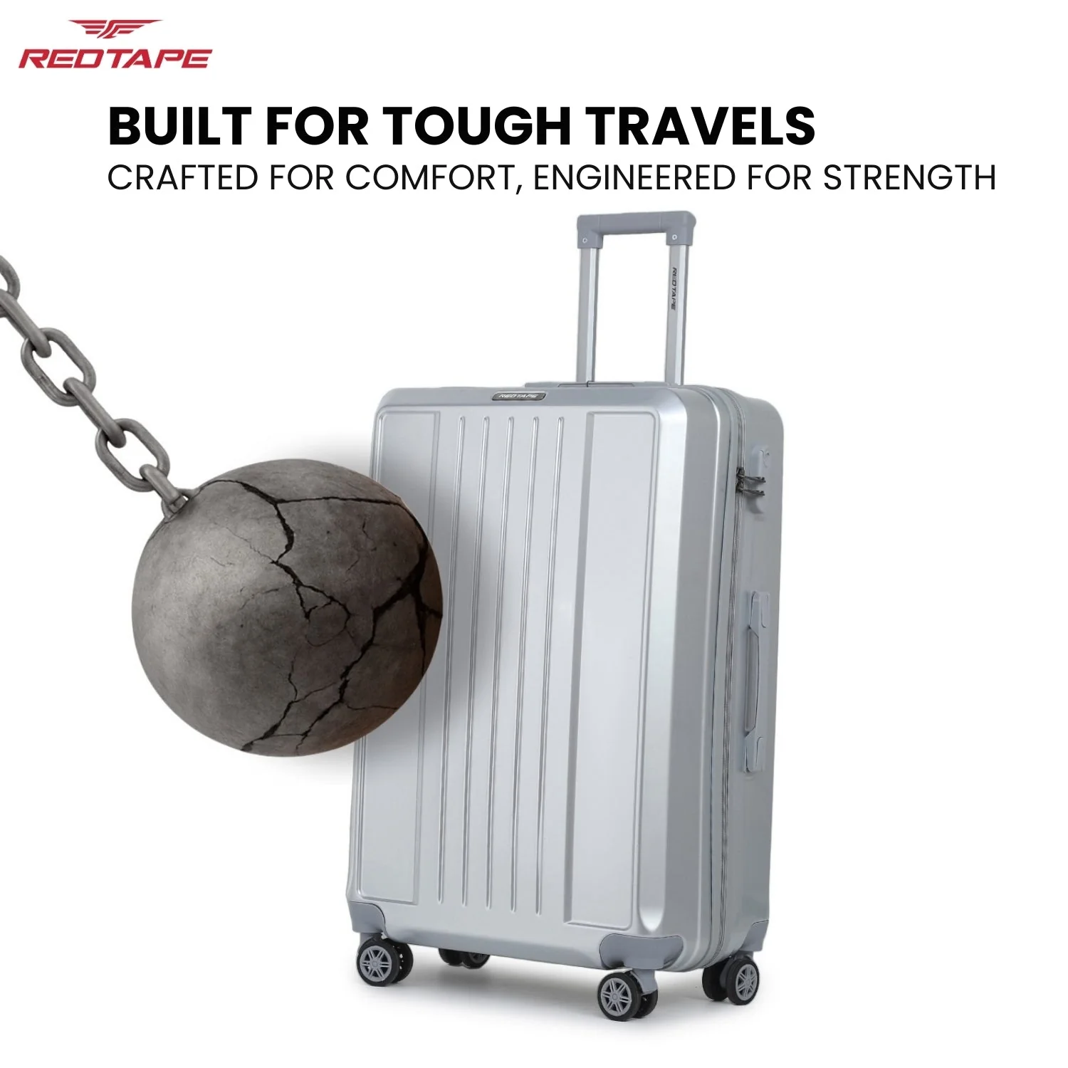 Silver 8 Wheels Trolley Bag Set of 2 (Large + Medium) - Image 5