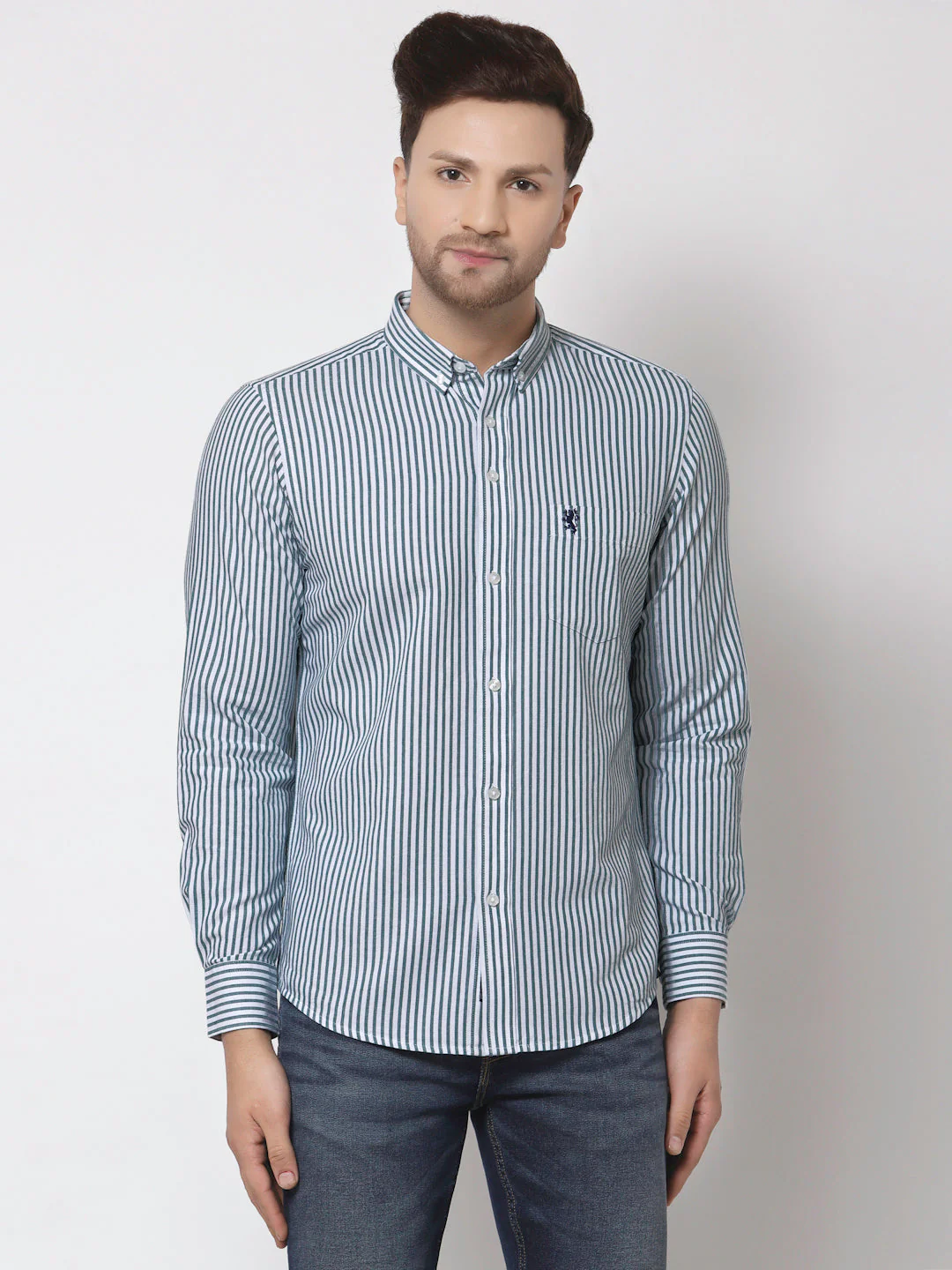 Smart Fit Striped Cotton Shirt for Men