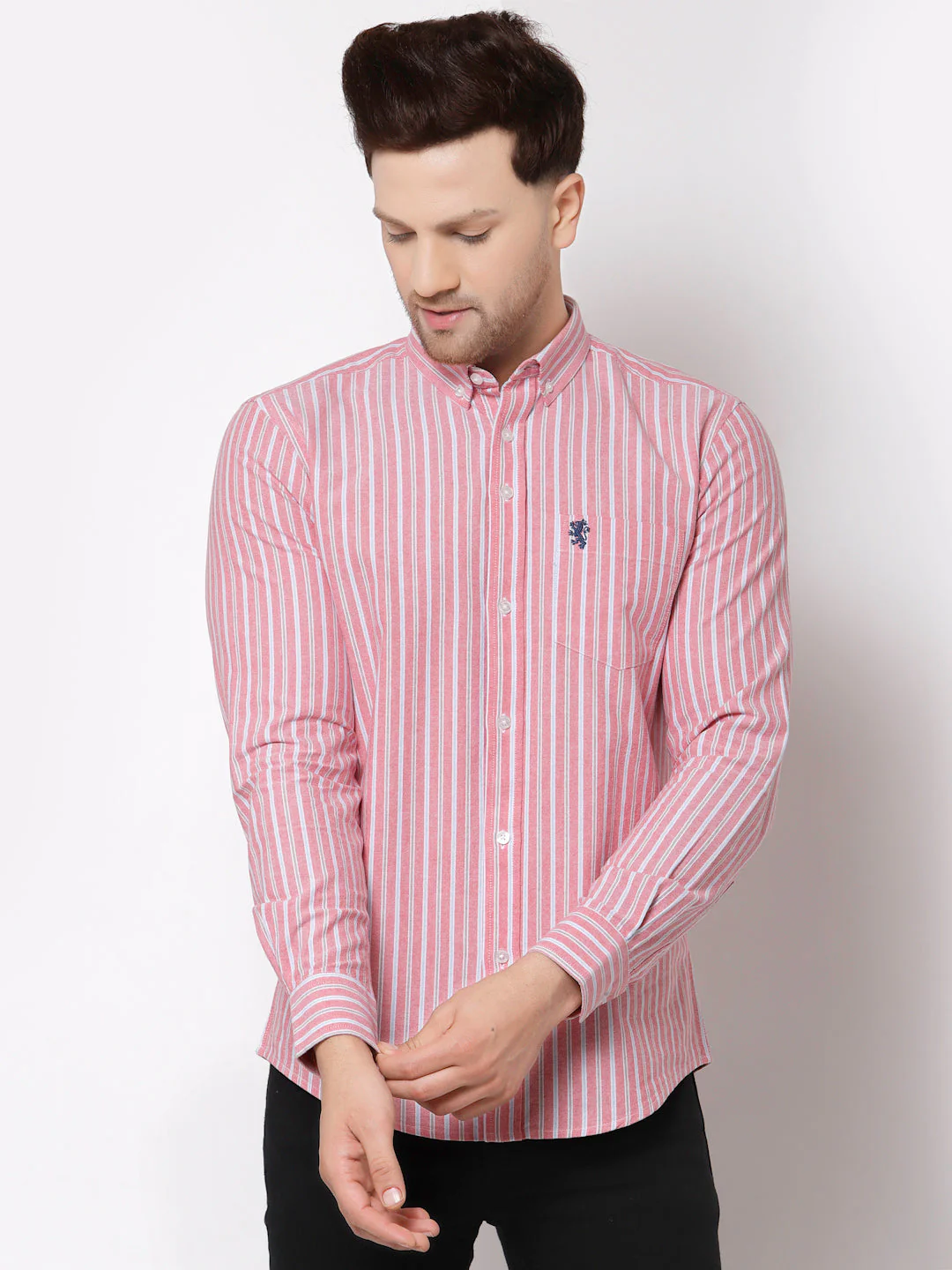 Smart Fit Striped Cotton Shirt for Men