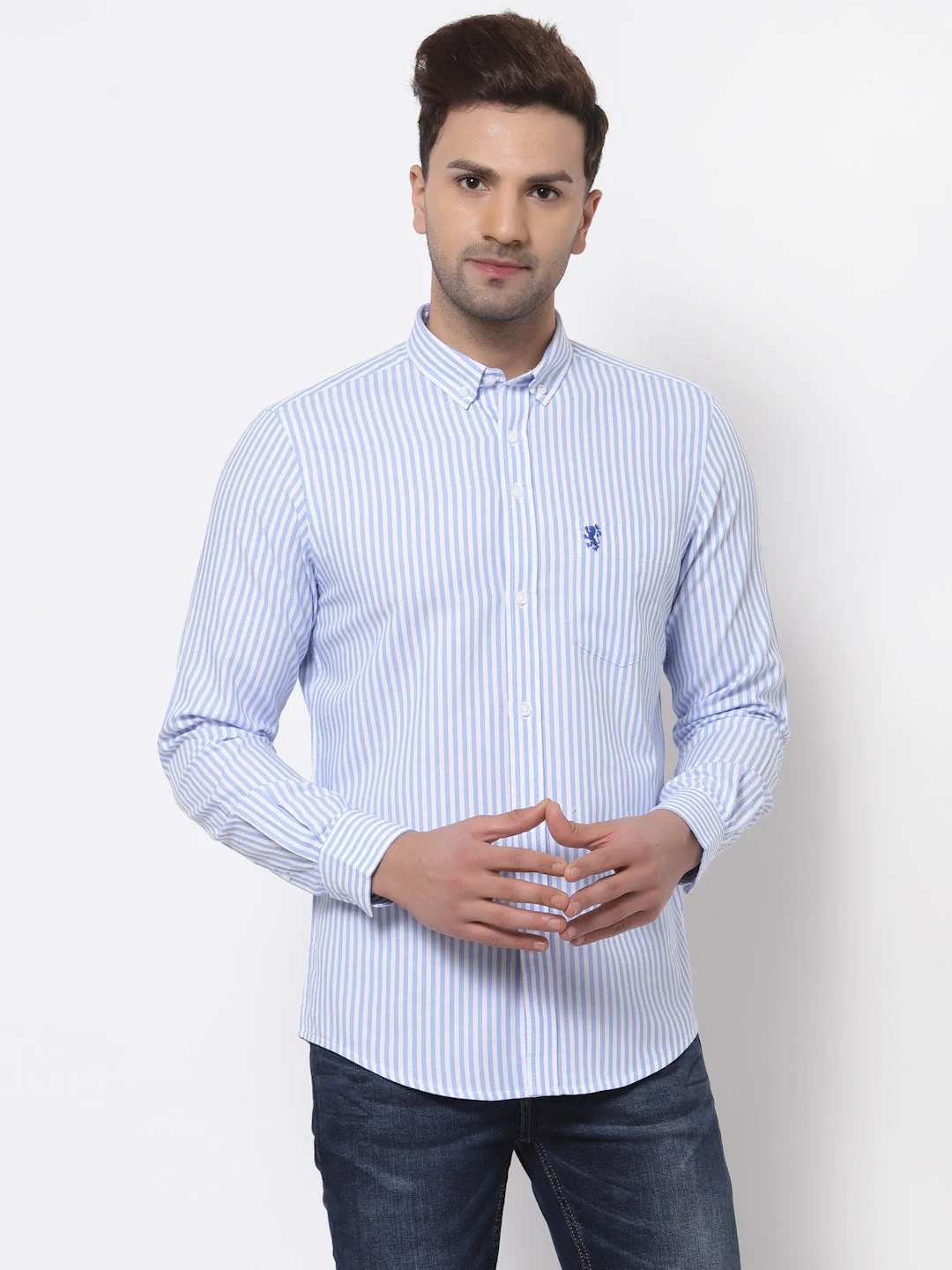 Smart Fit Striped Cotton Shirt for Men