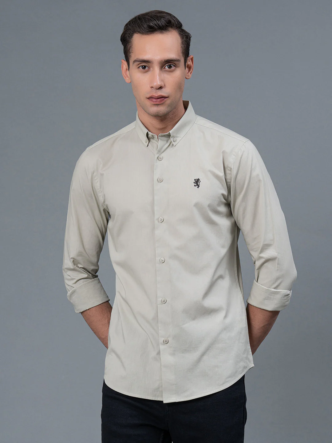 Solid Button Down Shirt for Men