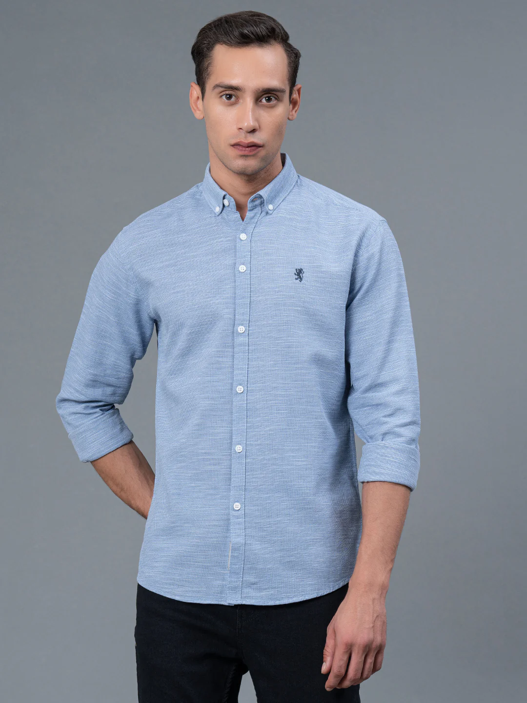 Solid Button Down Shirt for Men