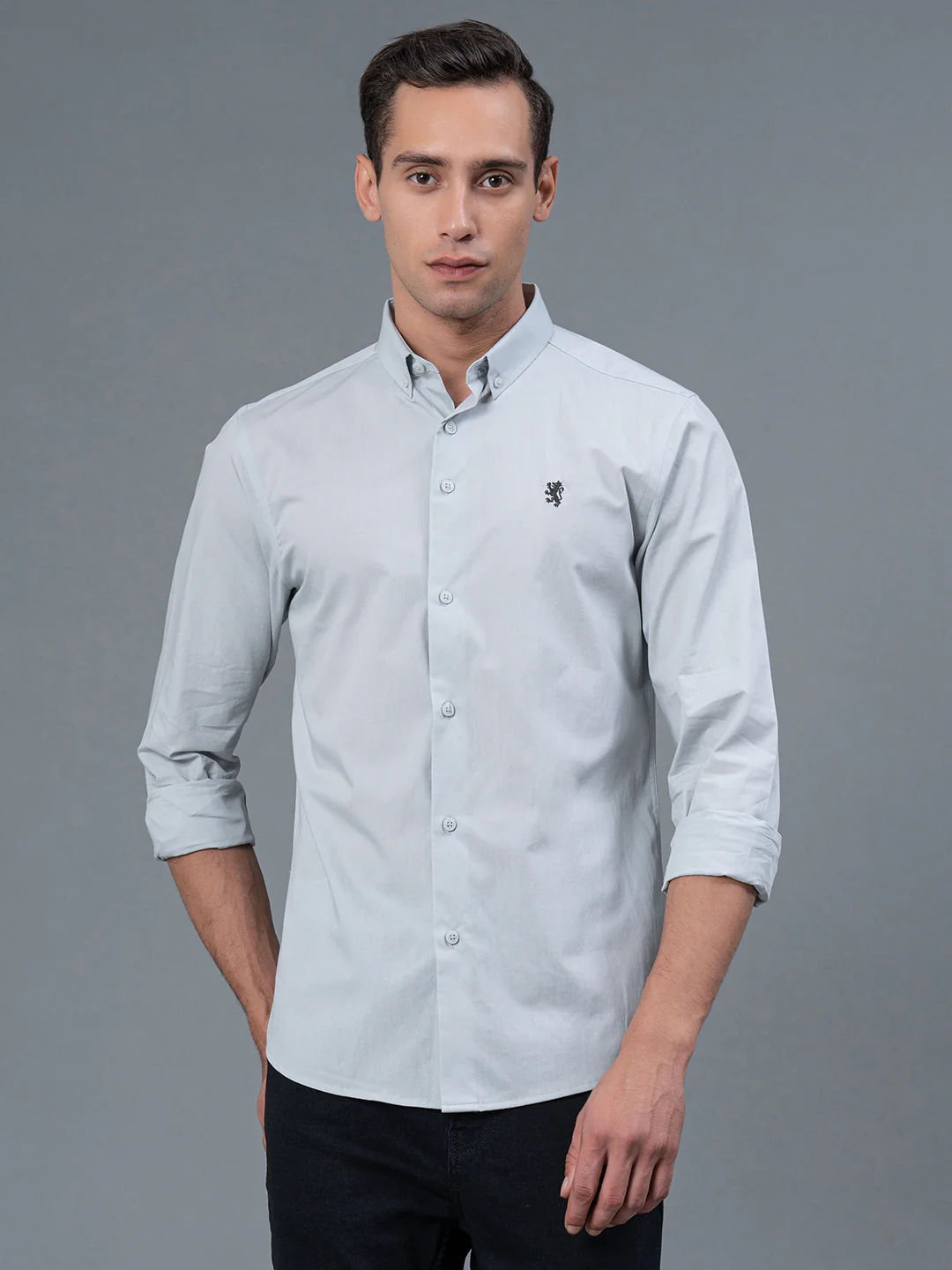 Solid Button Down Shirt for Men