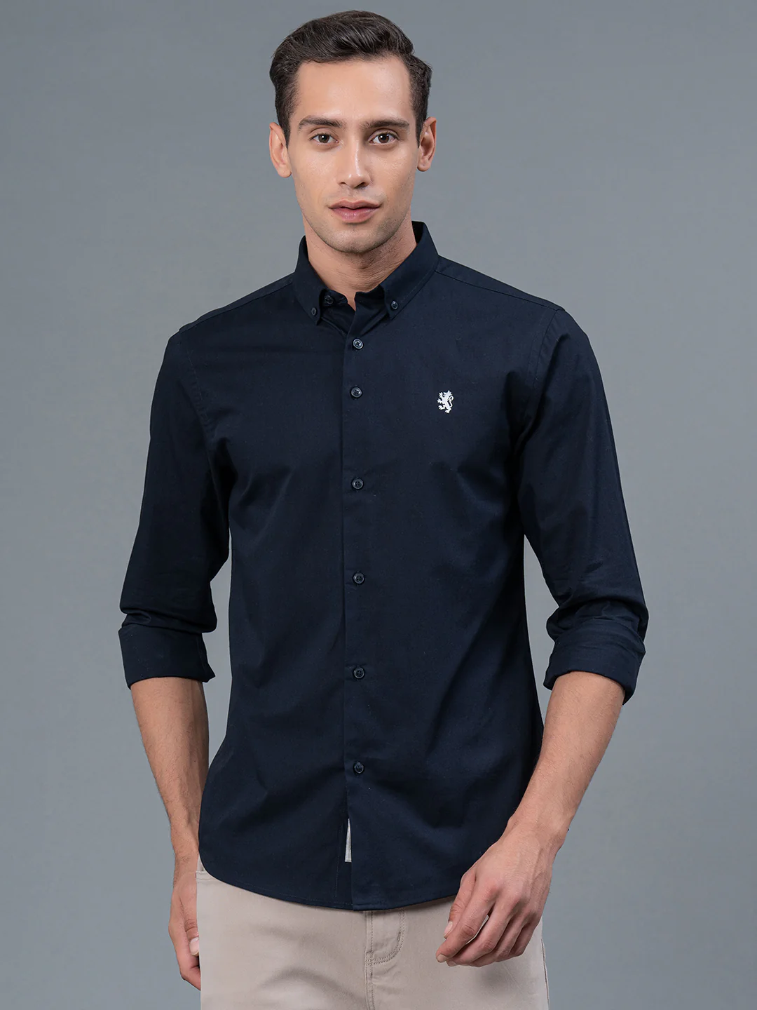 Solid Button Down Shirt for Men