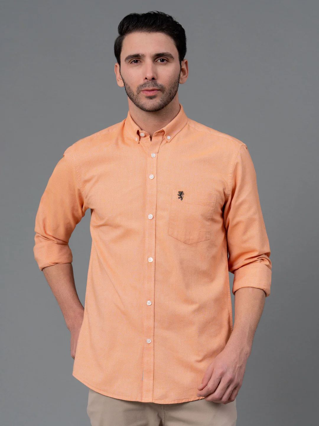 Solid Button Down Shirt for Men