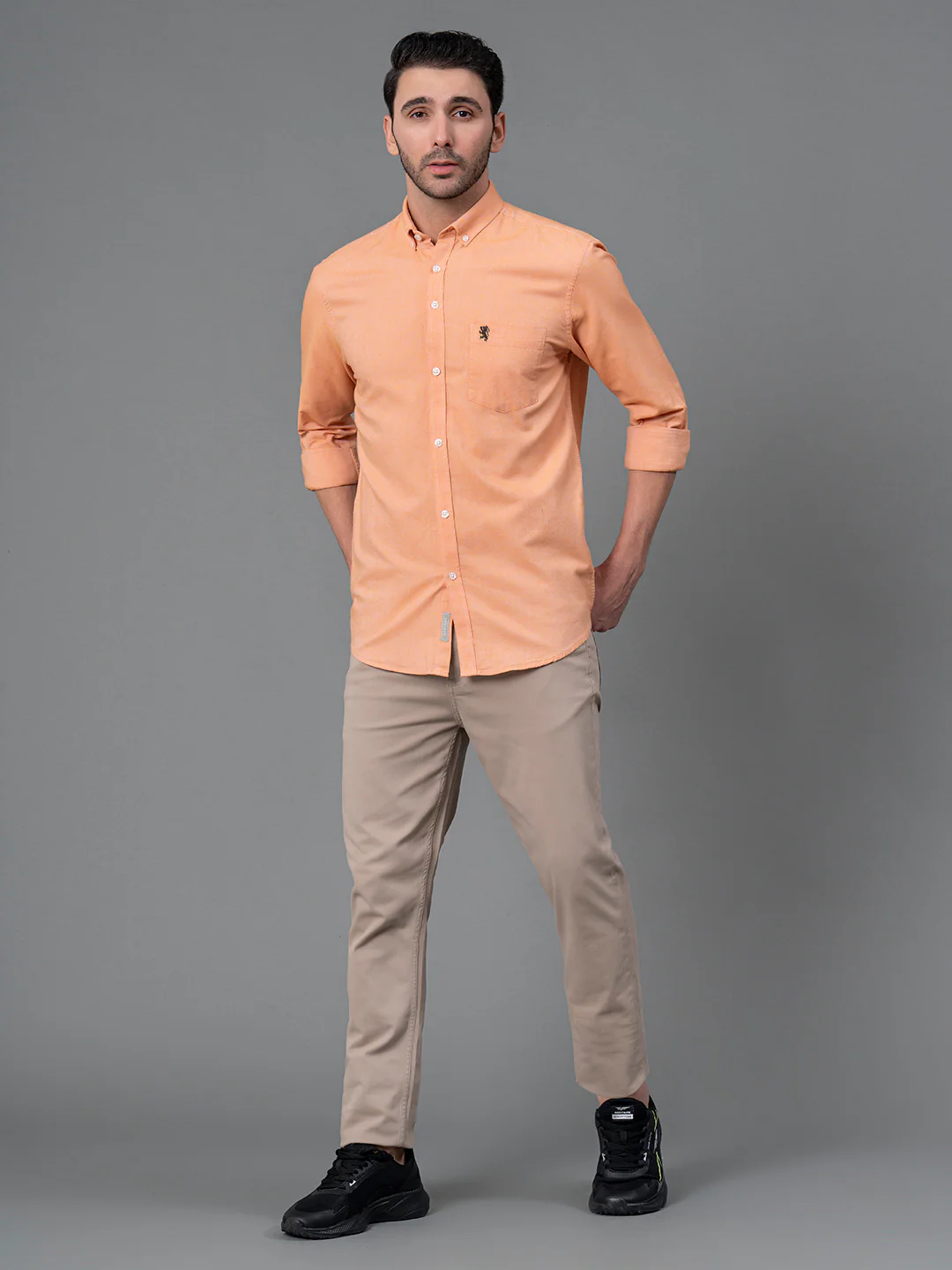 Solid Button Down Shirt for Men - Image 5