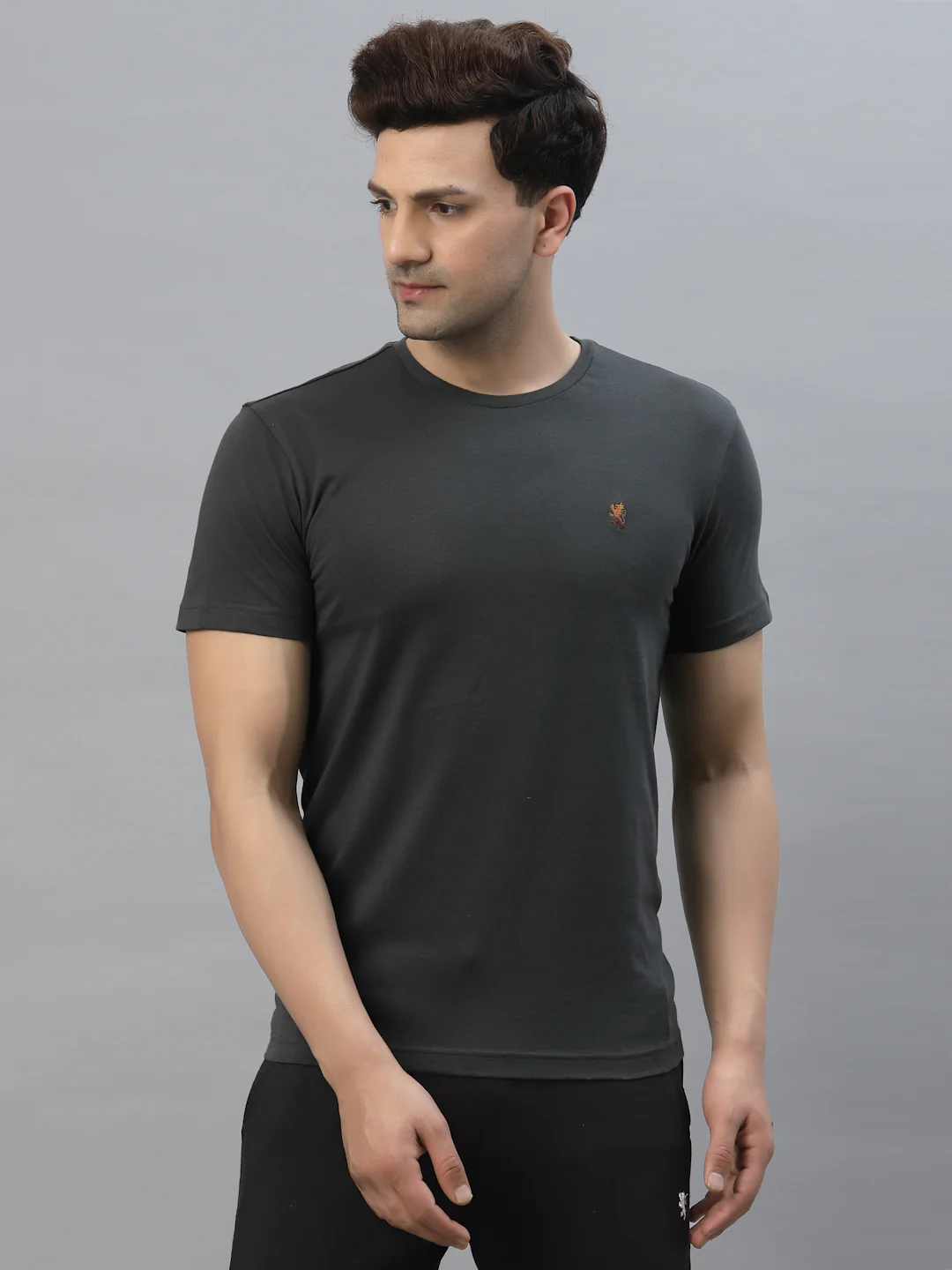 Solid Round Neck T-Shirt for Men