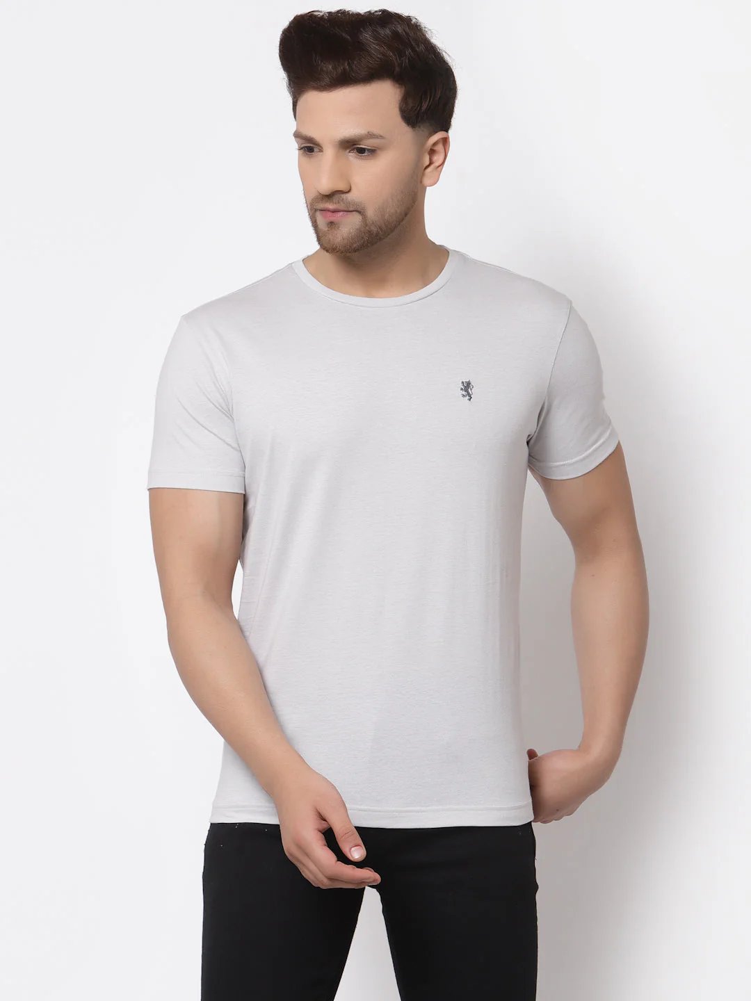 Solid Round Neck T-Shirt for Men