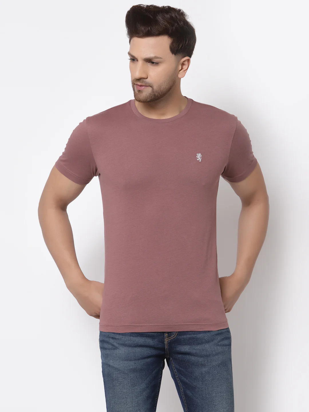 Solid Round Neck T-Shirt for Men
