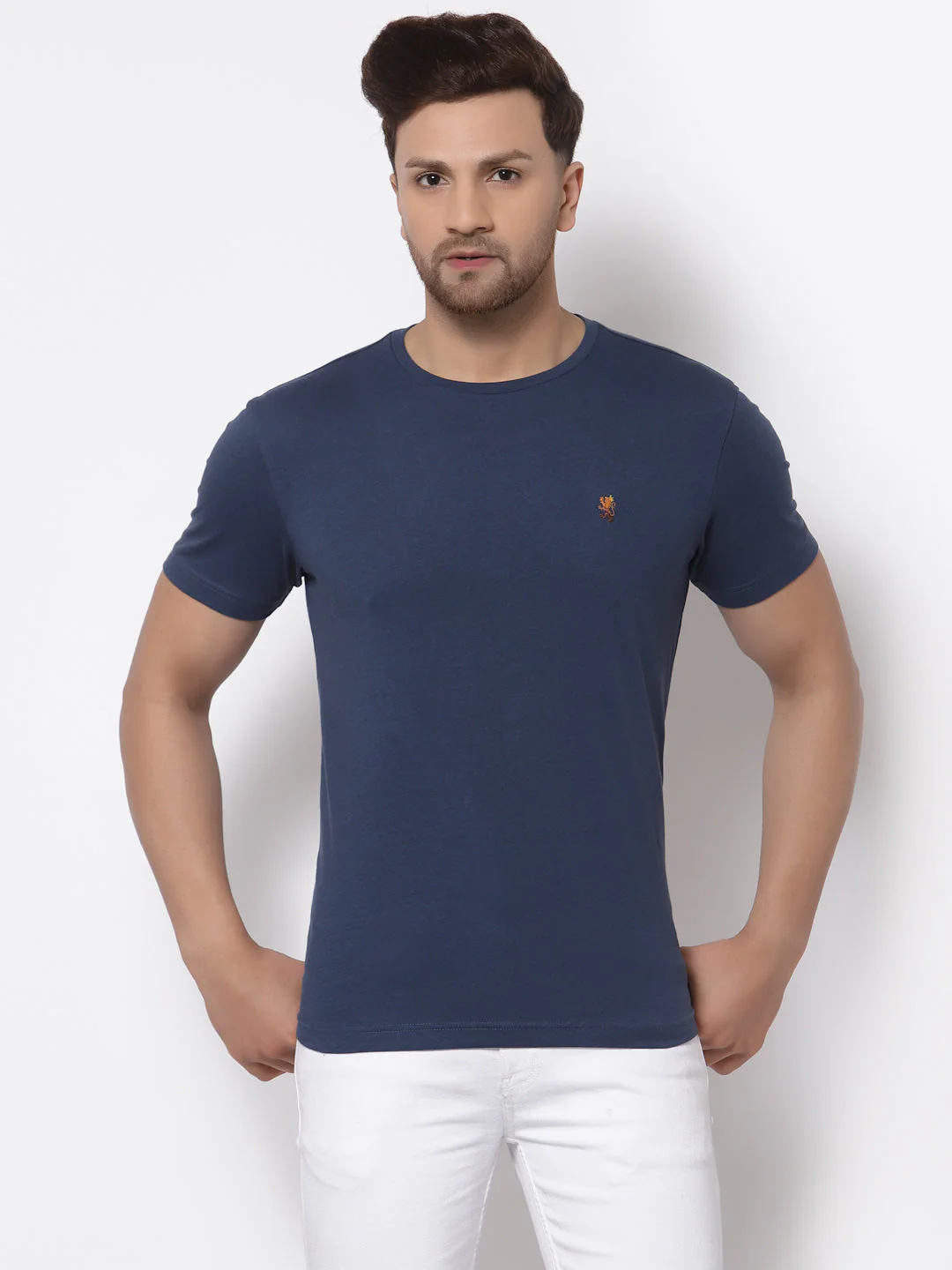 Solid Round Neck T-Shirt for Men