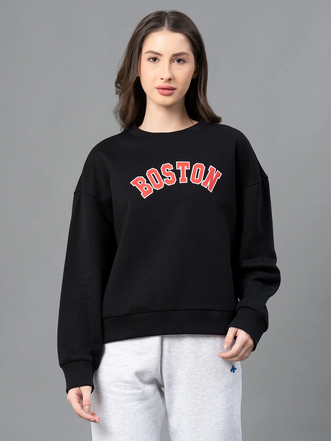 Women Black Graphic Print Sweatshirt