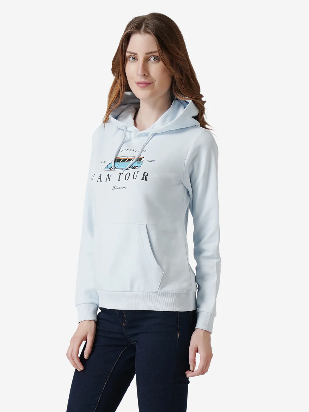 Women Light Blue Hoodie