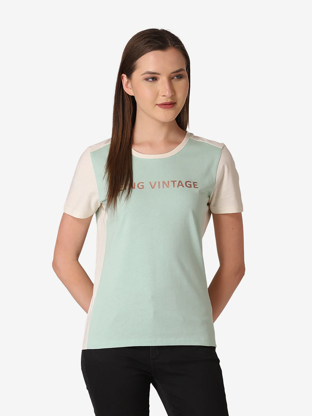 Women's Lime Green Round Neck T-Shirt