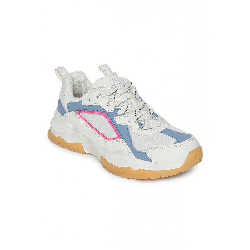 Women White & Blue Sneakers